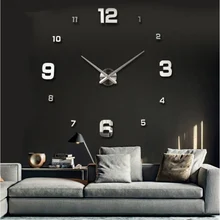 Reloj de pared grande, reloj 3d, Relojes de pared, decoración del hogar, pegatinas de pared 3d, accesorios para decoración del hogar, sala de estar