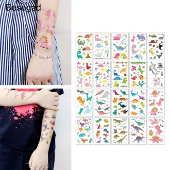 

Besegad Kids 20pcs Cute Colorful Cartoon Dinosaur Waterproof Temporary Tattoo Sticker Skin Body Fake Tattoo Decals Toy