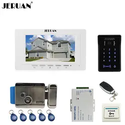 JERUAN luxury 7`` Video Intercom Video Door Phone System new RFID Access Waterproof Touch key Camera+Remote control Unlocked