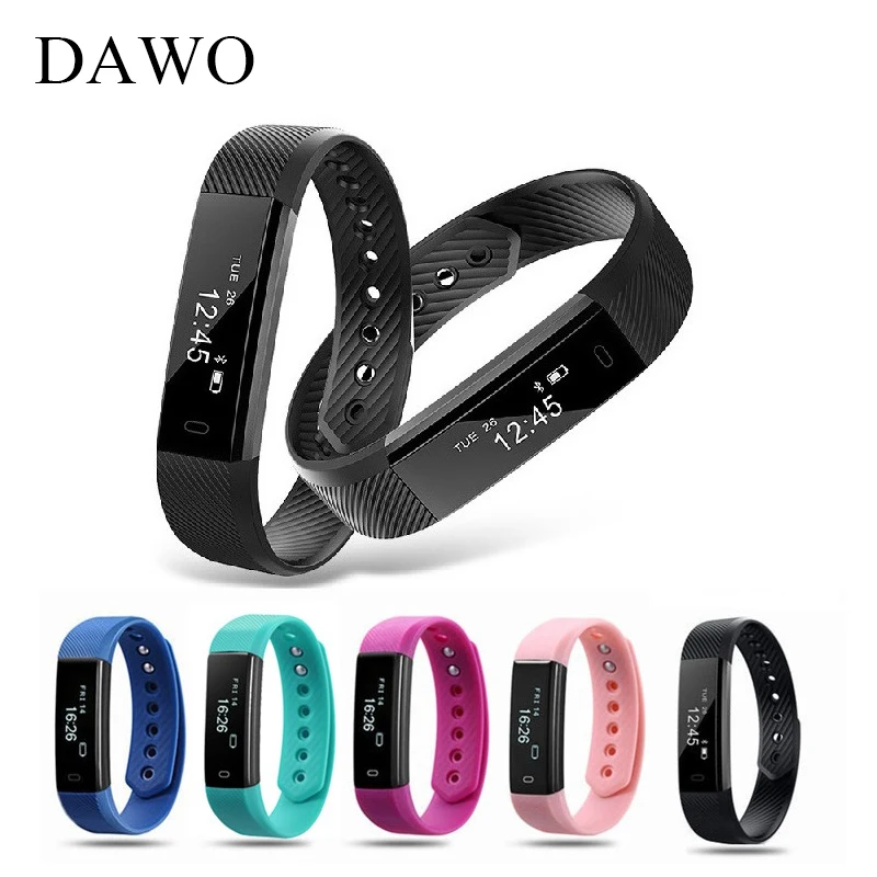

DAWO 115HR Fitness Tracker Heart Rate Monitor Smart Bracelet Sport Alarm Smart Wristband For Android iOS pk Fit Bit xiaomi band2