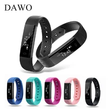 DAWO 115HR Fitness Tracker Heart Rate Monitor Smart Bracelet Sport Alarm Smart Wristband For Android iOS pk Fit Bit xiaomi band2