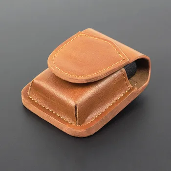 

COSY MOMENT Brown Retro Lighter Cover Handmade Small Box Case For Zippo Kerosene Lighter Case Attachable To Belt Foe Men YJ444