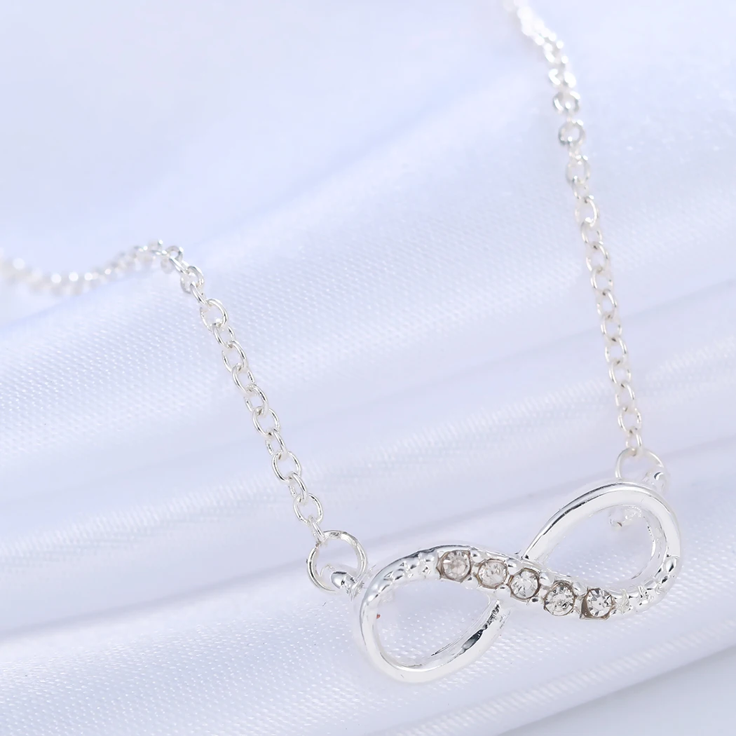 Чандлер серебряное ожерелье с подвеской и цифрой 8 бесконечное CZ для женщин вечная дружба Бесконечность ювелирные изделия