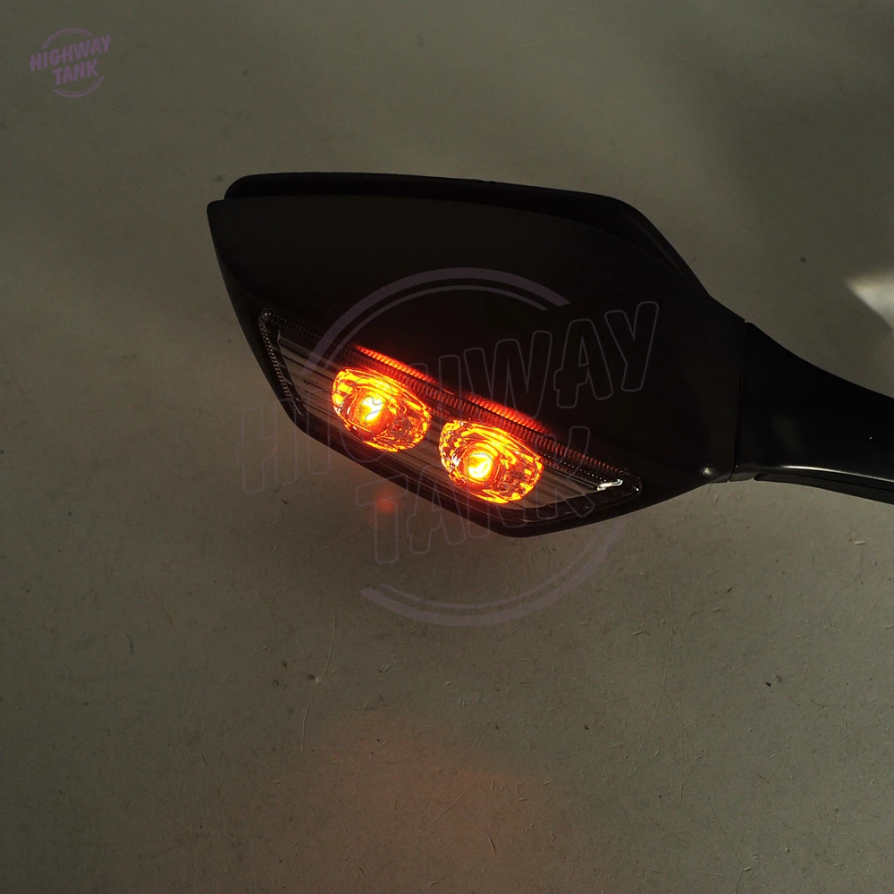 Черные мотоциклетные зеркало светодиодный поворота светильник сигналов двигатель зеркала заднего вида чехол для Kawasaki Ninja ZX10R ZX-10R 2011 2012 2013