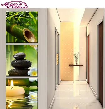 

5d diy diamond painting Bamboo Orchid stone drill diamond embroidery mosaic modern triptych home decoration 3d painting gifts