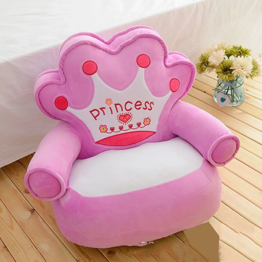 Детское кресло для дивана, кресло-сумка, мультяшная корона, сиденье, плюшевое детское кресло, чехол, сумка, чехол, только не заполненный ребенок