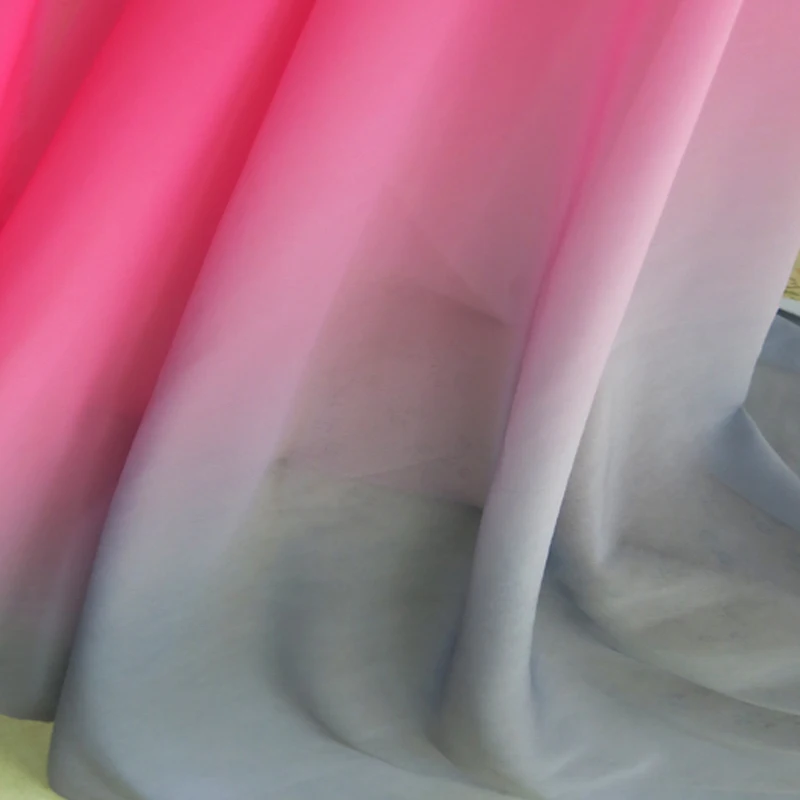 

Rose Grey Gradient Sheer Ombre Chiffon Fabric For Dress