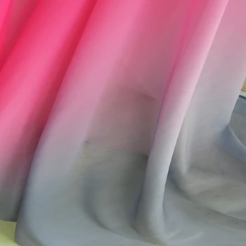 

Rose Grey Gradient Sheer Ombre Chiffon Fabric For Dress