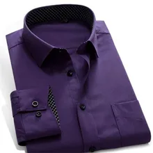 CARFANTE Мужская рубашка приталенная однотонная саржевая рубашка с длинным рукавом, формальная рубашка camisas XXS XS S M L XL XXL 3XL