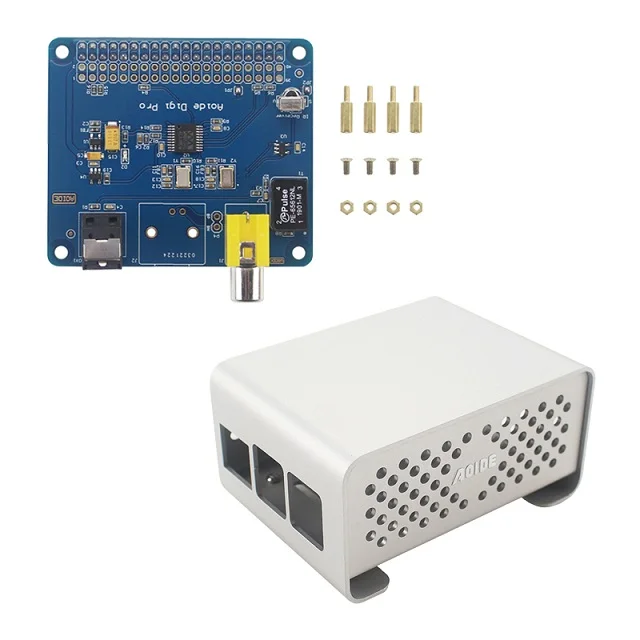 Для Raspberry Pi 3 AOIDE HIFI DiGi Pro цифровая звуковая карта, плата расширения звука для Raspberry Pi 3 Model B+ Plus 3B 2B - Цвет: Sound Card with Case