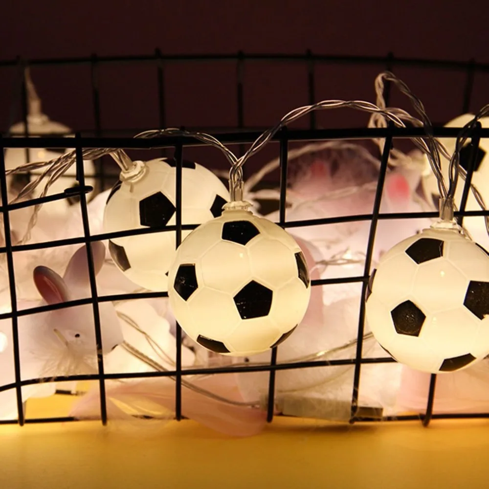 Football LED String Lights Festival Party Decor Lights Battery Operated Football Football LED