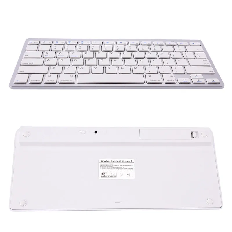 1 PC 2.4GHz Ultra-slim Wireless Keyboard Bluetooth 3.0 For IPad/iPhone Series/Mac Book/Samsung Phones/PC White