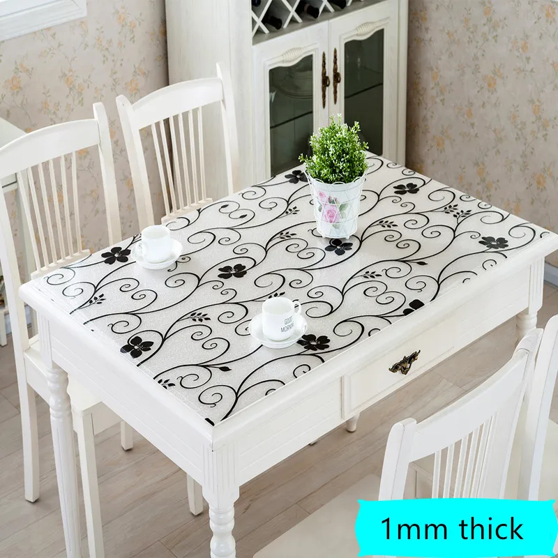

2018 New Creative Modern Pvc Table Cover Home Textile Waterproof Oil Cloth Soft Glass Tablecloth Placemat Pad Thickness 1.0mm