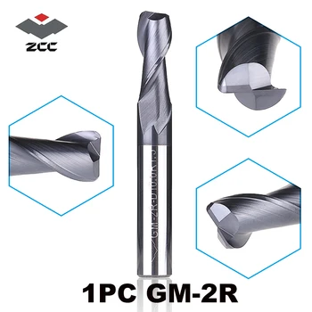 

1PC ZCC.CT GM-2R Solid Carbide 2 flutes end mills cutting tools end milling cutter square head with round conner radius end mill