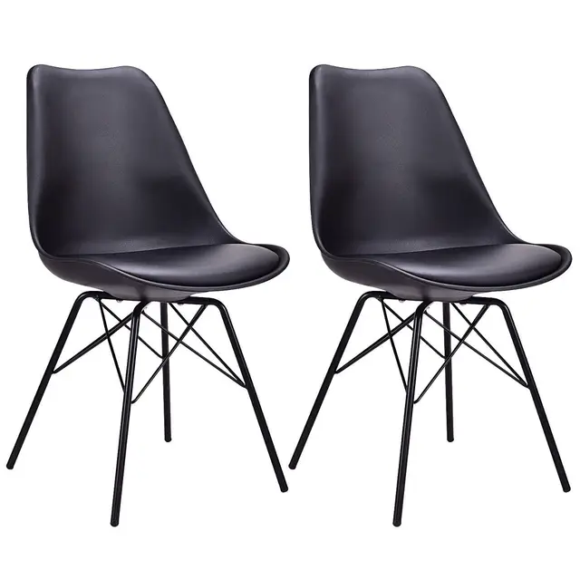Best Price Giantex Set of 2pcs Dining Side Chair Upholstered Armless with Padded Seat Metal Legs Black Modern Home Furniture HW56508BK Best Price Giantex Set of 2pcs Dining Side Chair Upholstered Armless with Padded Seat Metal Legs Black Modern Home Furniture HW56508BK