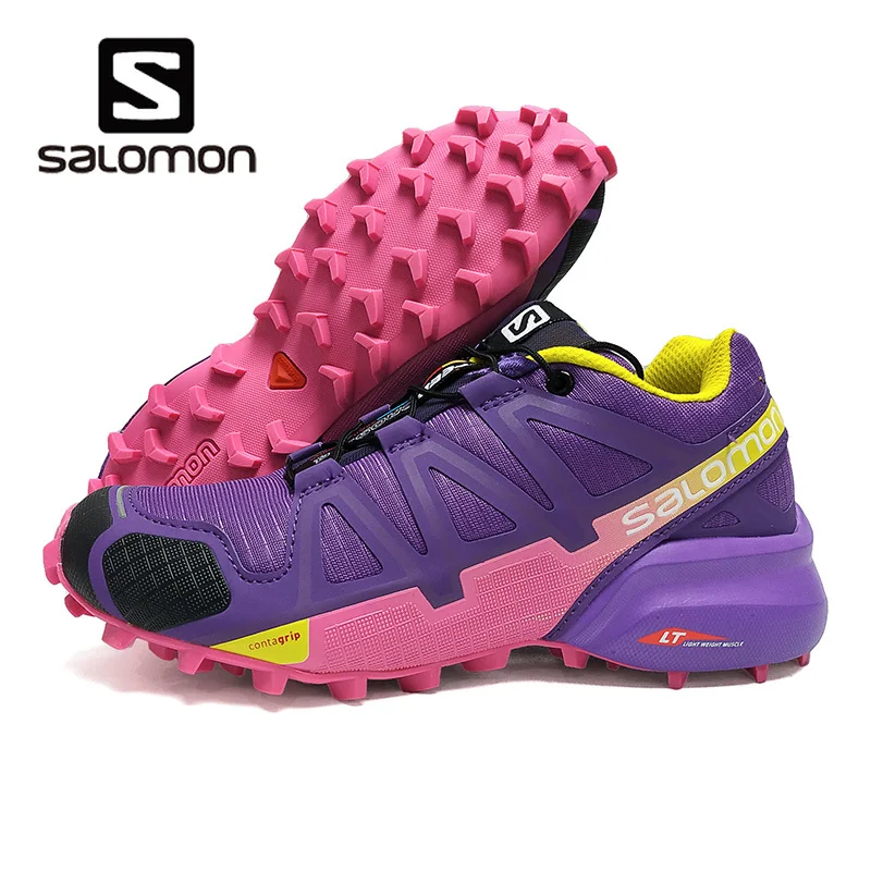Salomon speed Cross 4 легкие кроссовки хит продаж прогулочные беговые красные фиолетовые