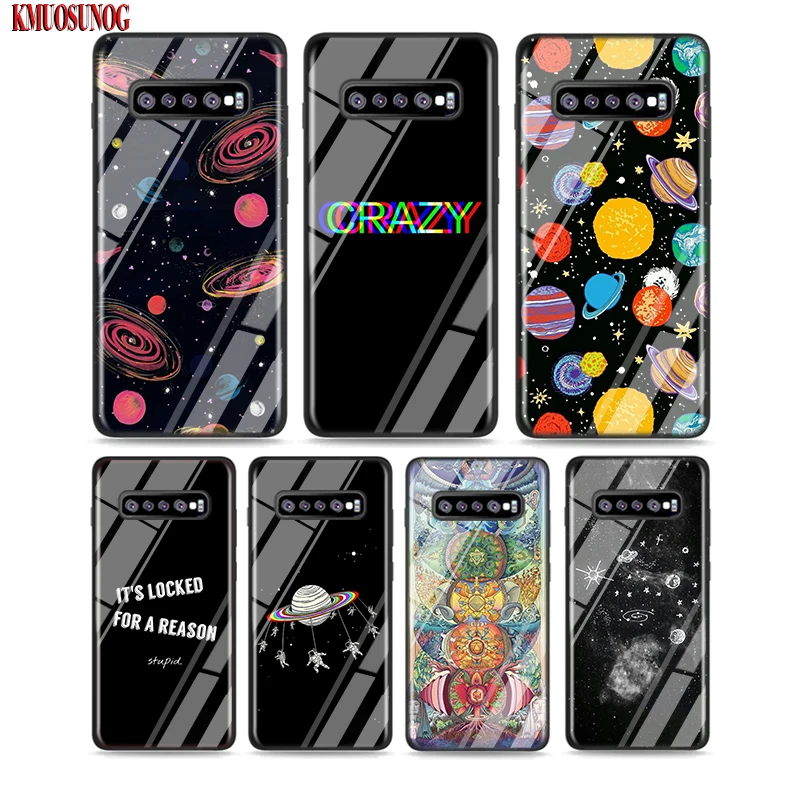 

Black Silicone Case Fashion Art Space for Samsung Galaxy Note 10 9 8 Pro M30 M20 S10E S10 5G S9 S8 S7 Plus Cover