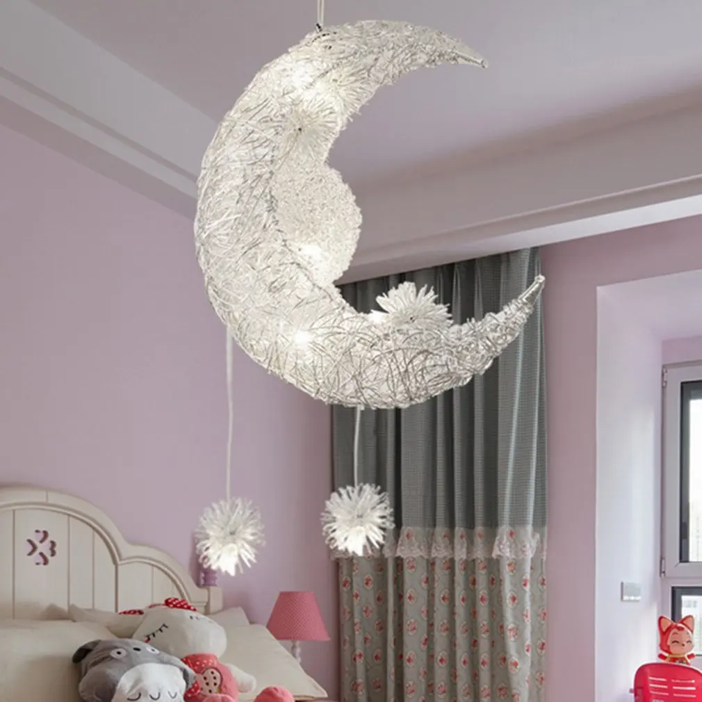 Moon Star Children Bedrooms Ceiling Lamp Chandelier Pendant Lamp Chandeliers LED Star Adjustable Hanging Lights