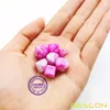 Bescon Mini Gemini Two Tone Polyhedral RPG Dice Set 10MM, Small Mini RPG Role Playing Game Dice D4-D20 in Tube, Pink Blossom 3