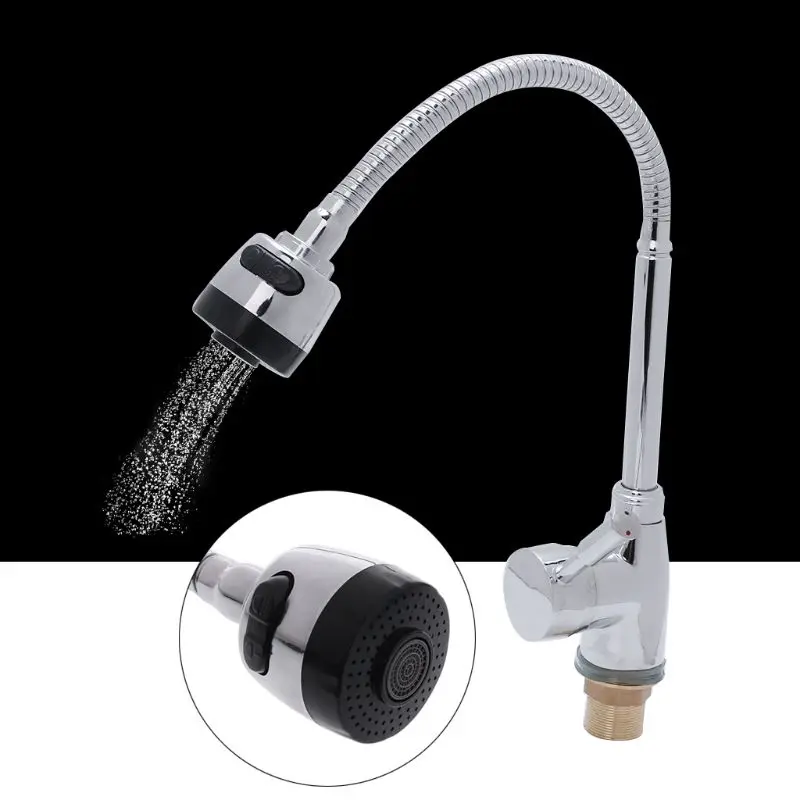 

Solid Zinc Alloy Kitchen Water Tap Mixer Cold And Hot Basin Faucet Single Hole Adjustable Angle