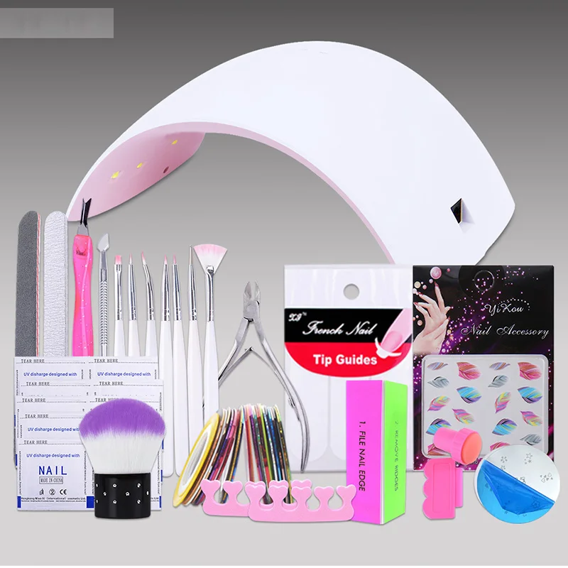 

Nail Art Tools Set Kits 24W US/EU Plug LED UV Lamp Nail Dryer with Manicure Tools Set Kit Buffer filess