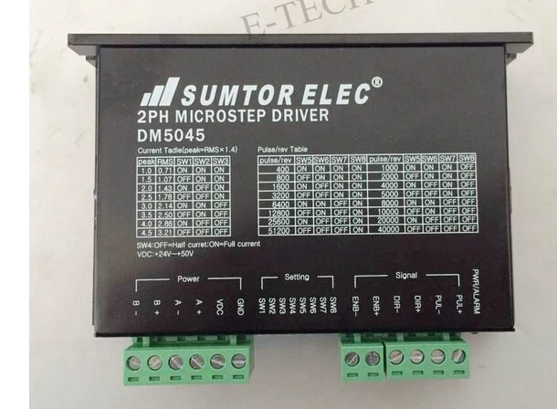 

CNC NEMA 17 23 34 Stepper Motor Driver DM5045 1.0-4.5A DC24-50V 256 Subdivison PWM Constant Current Driver