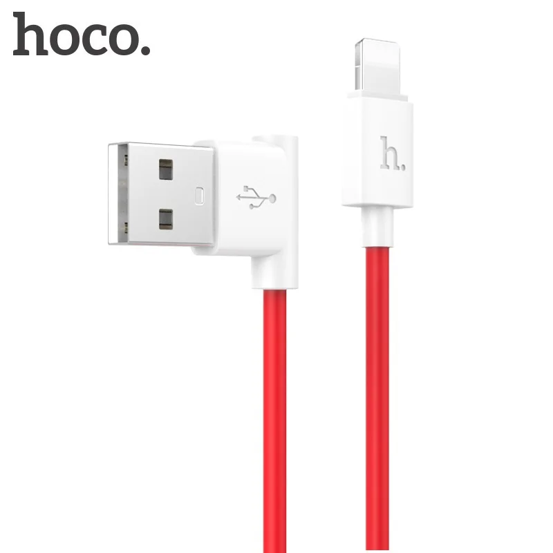 

HOCO 90 Degree USB Cable for iPhone iPad L Bending Fast Data Sync Cable Mobile Phone Charger Wire 1.2m Charging Cabel