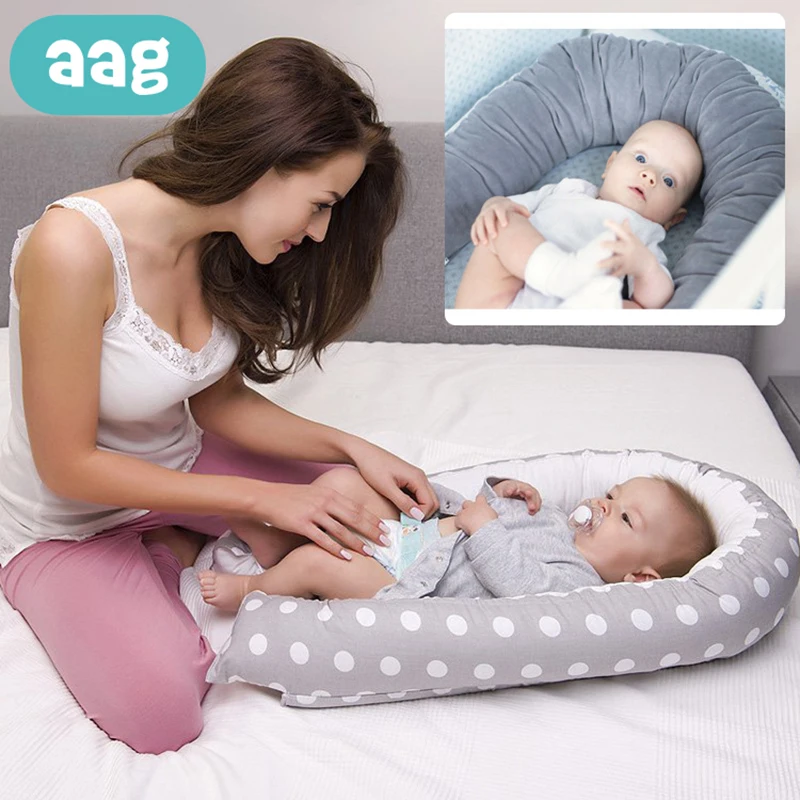 AAG портативный натуральный хлопок детские гнездо детские кроватки путешествия складная кроватка для младенца в кровать складной
