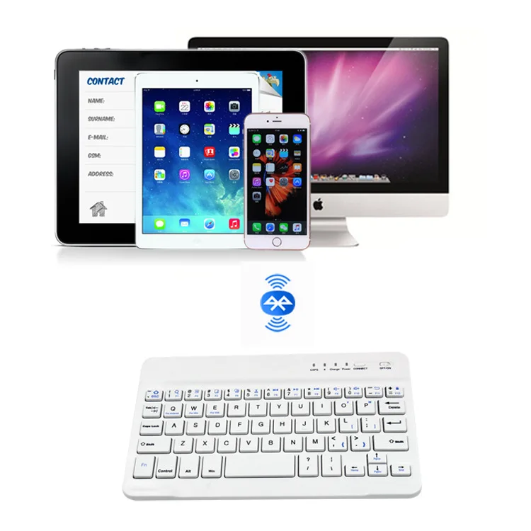 KuWfi ультра тонкий беспроводной Keyboad Bluetooth 3,0 Мини клавиатура для Ipad Android смартфон Windows ноутбук планшет