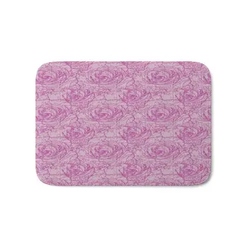 

Pinkrose Pattern Bath Mat Indoor Anti-Slip Custom Welcome Entrance Door Mat Bathroom Kitchen Carpets