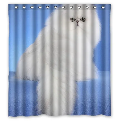 Kawaii белый персидский кот настроить Дизайн Для ванной Водонепроницаемый душ Шторы Товары для ванной Шторы 48 х 72, 60x72, 66x72 cm