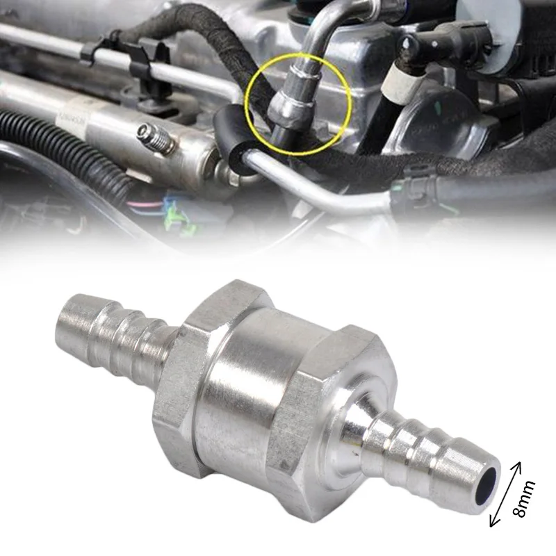 

8mm Car Motorcycle Fuel Oil Diesel Non-Return One Way Check Valve Aluminum Alloy