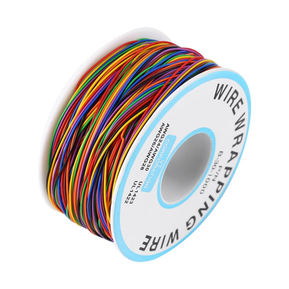 Красочные P/N B-30-1000 280 м провод кабель 8-жильный Цветной изолирующий используемый для обмотки Медь Тесты кабель Электрический Луженая Медь USB передачи данных