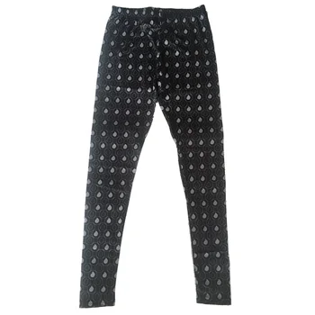 

Women Slim Leggings High Waist Elasticity Fitness Water Droplets Printing Black Leggins Breathable Woman Strength Pants Custom