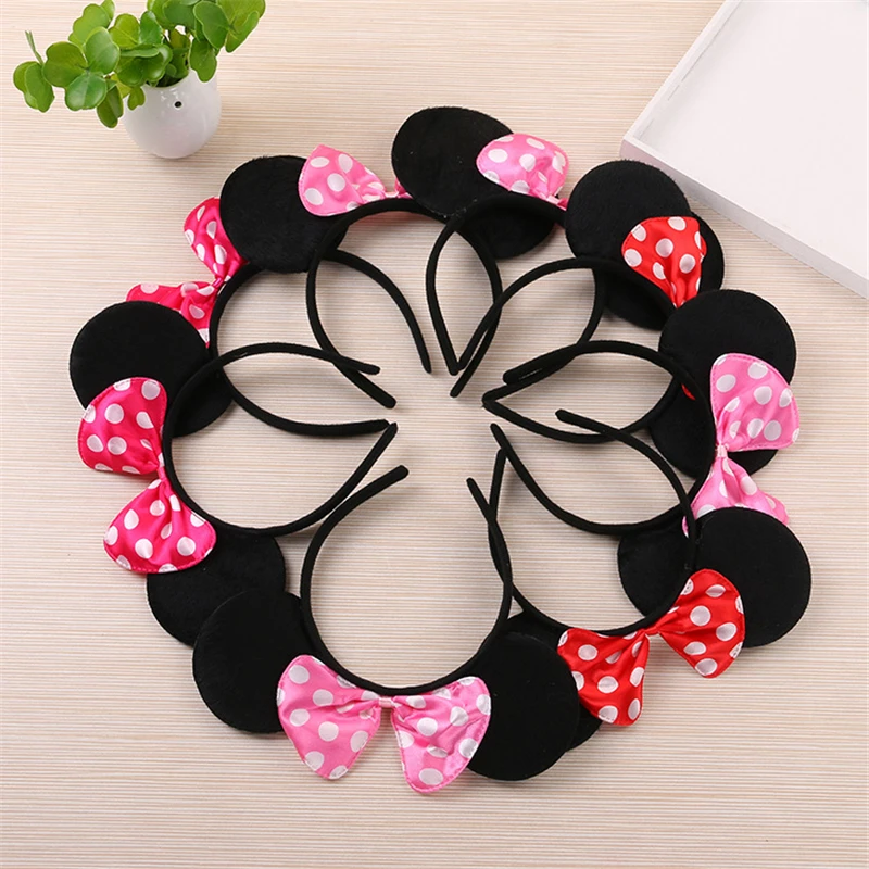 

Lovely Girls Bows Knot Minnie Mickey Ears Baby Hair Accessories Headband Kids Boys Happy Birthday Party Christmas Hairbands