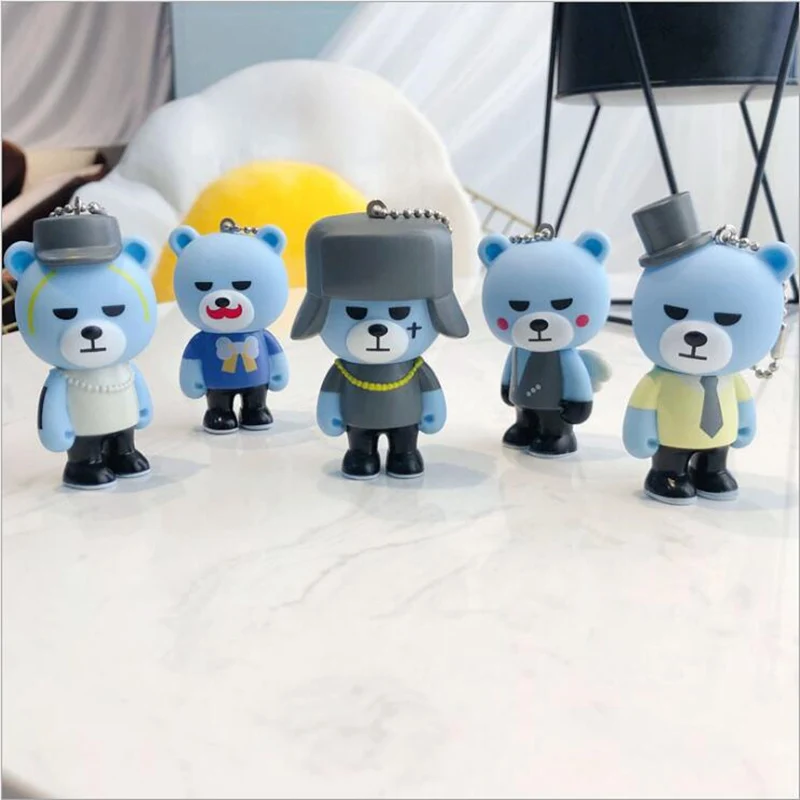 

New Design 3D Cartoon Cute Doll Keychain Pirate Keychain Korea Bigbang Model Keyring Animal Bear Llaveiro Handbag Pandent Chain