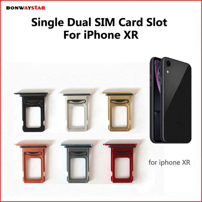 

Customize IMEI Code Number Single Dual SIM Adapter For iphone XR Single/Dual Slot Sim Card Tray Holder Socket Replacemen