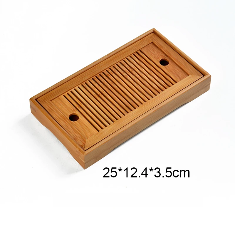  Kung Fu Tea Set Natural Bamboo Tea Tray Rectangular Traditional Puer Wooden Tea Tray Chahai Tea Tab