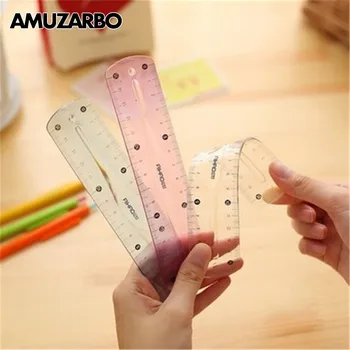 

1PCS 15CM Cute Plastic Soft Flexible Straight Scale Ruler Double Side Stationery Rulers For Students Drawing Gift School Supplie