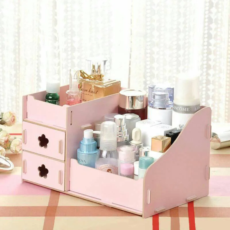 Маленькая настольная коробка для хранения DIY Тип ящика косметическая деревянная