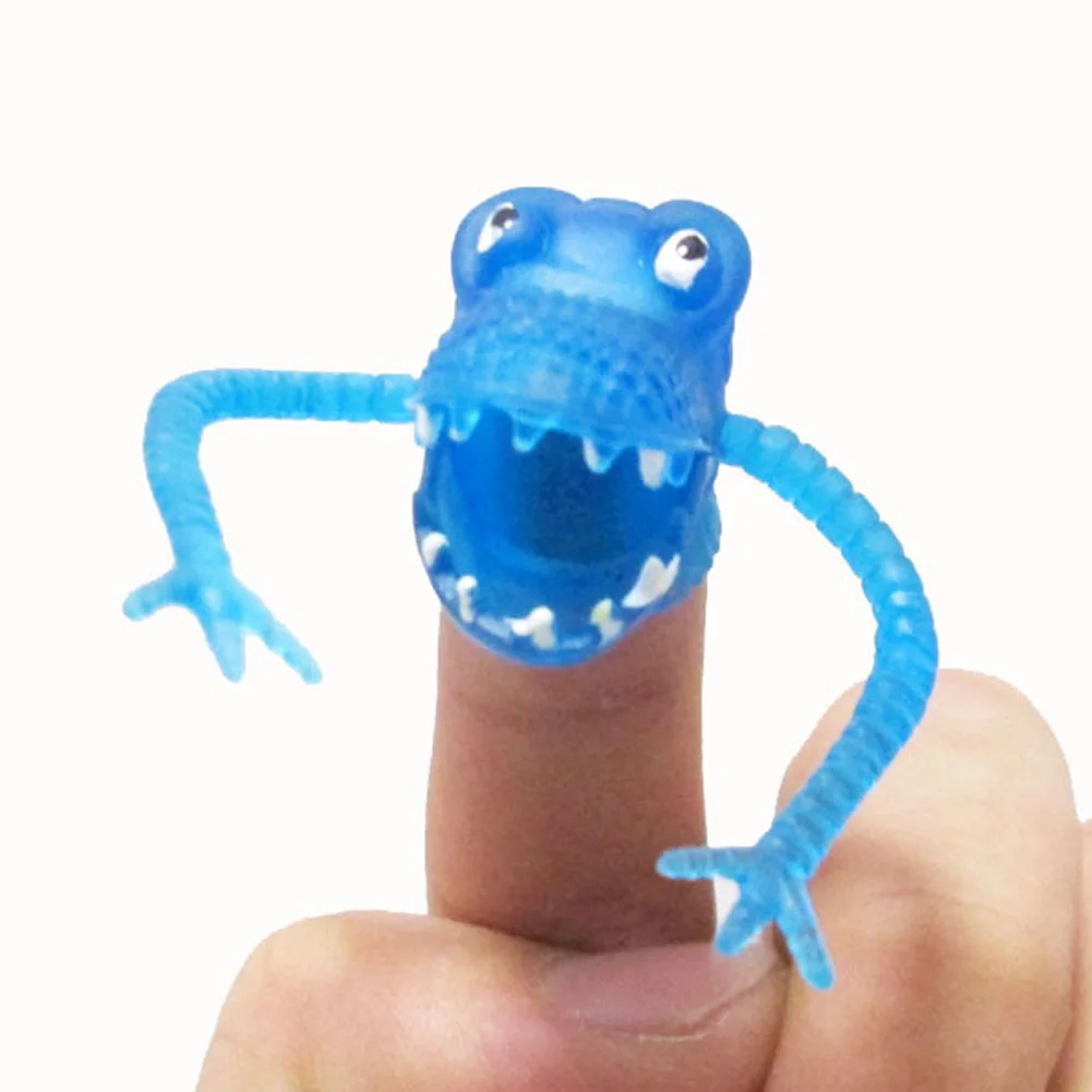 Color Random Novel Plastic Finger Puppet Story Mini Dinosaur Toys With