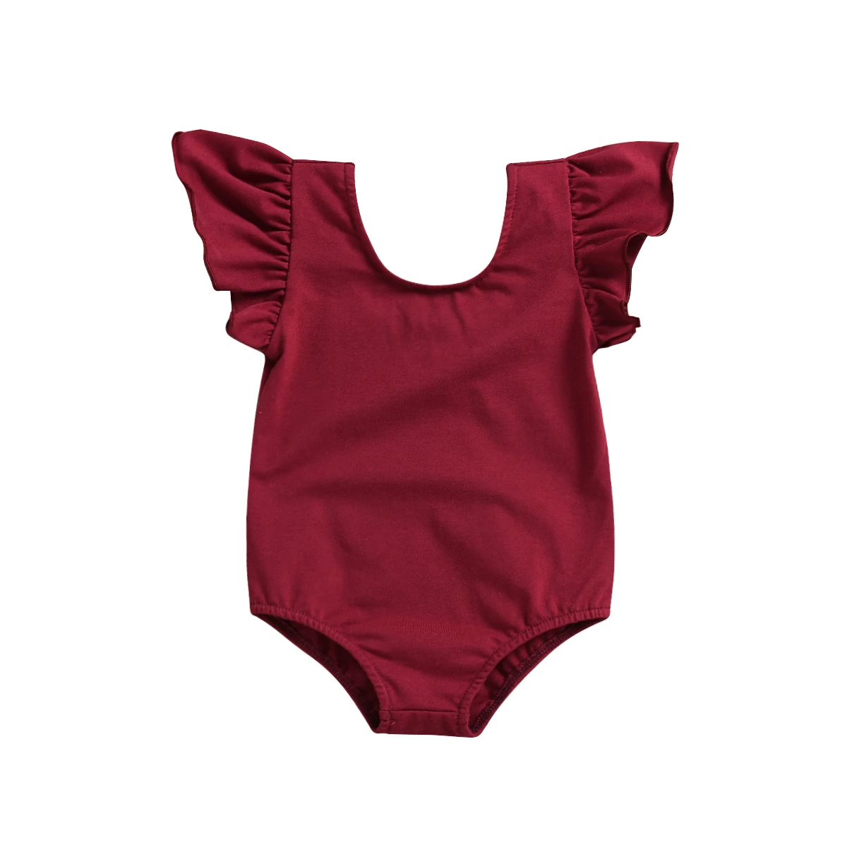 Girls Bodysuits Newborn Toddler Infant Baby Girls Fly Sleeve Red