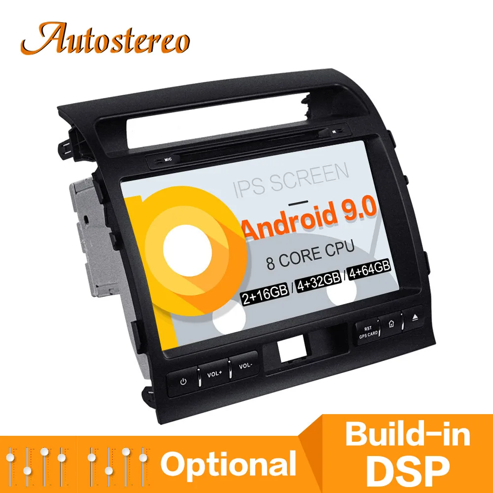 Sale DSP Android 9.0 Car no DVD Player GPS Navigation for TOYOTA LAND CRUISER LC200 2008-2015 Auto stereo radio player multimedia Nav 0