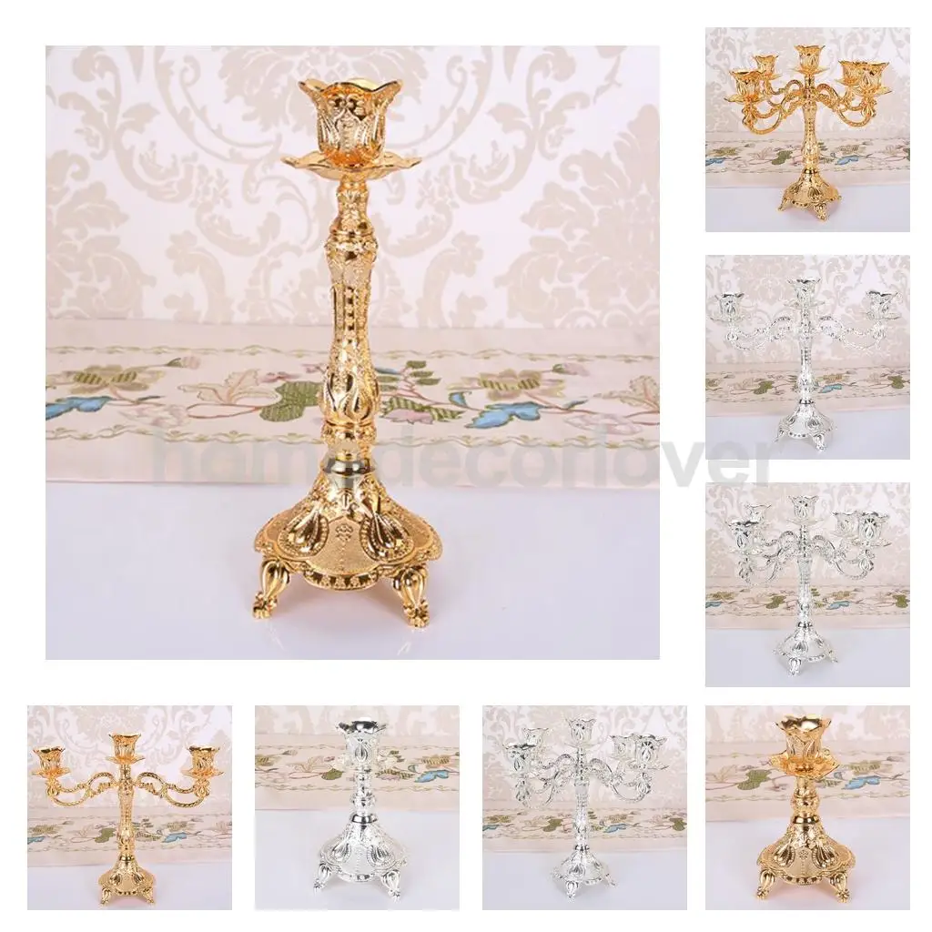 Antique Metal Vintage Tea Light Candle Holder Candlestick Wedding Home Church Table Dining Decoration Ornament	