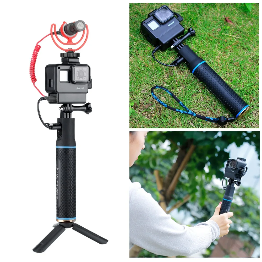 For Gopro Cage with Power Bank Hand Grip Sports Camera Case for Gopro Hero 7 6 5, gopro7 Camera Accessories Tripod Mount Support