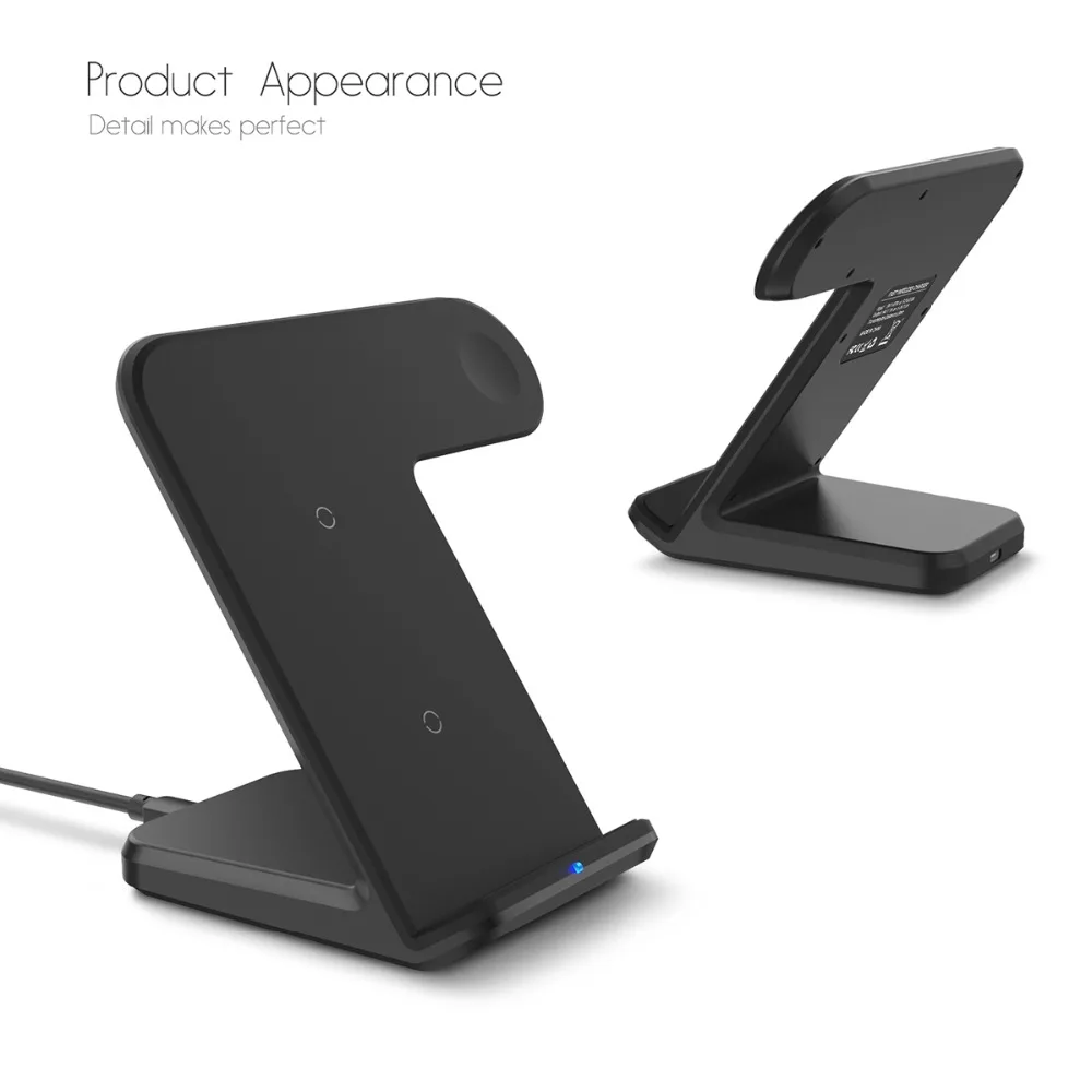 2 in 1 Wireless Charger for apple watch 2 3 4 Type C Port Fast Wireless Charging for iphone X 8 Plus Samsung S9 S8 note 8