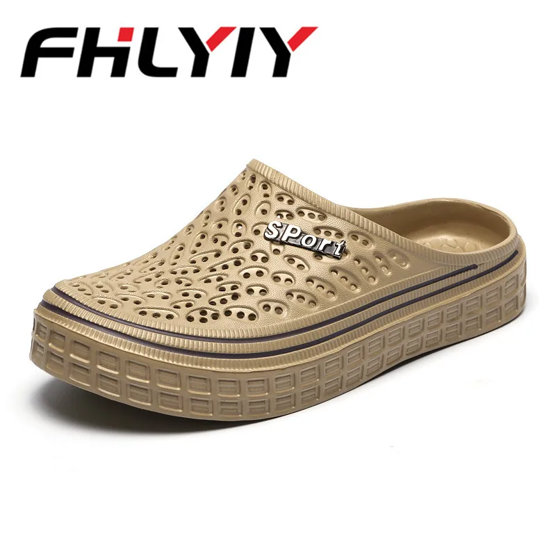 

Men Shoes Summer Beach Slippers Hollow Breathable Platform Sandals Outdoor Indoor Bathroom Slipper Lightweight Male Flip Flops