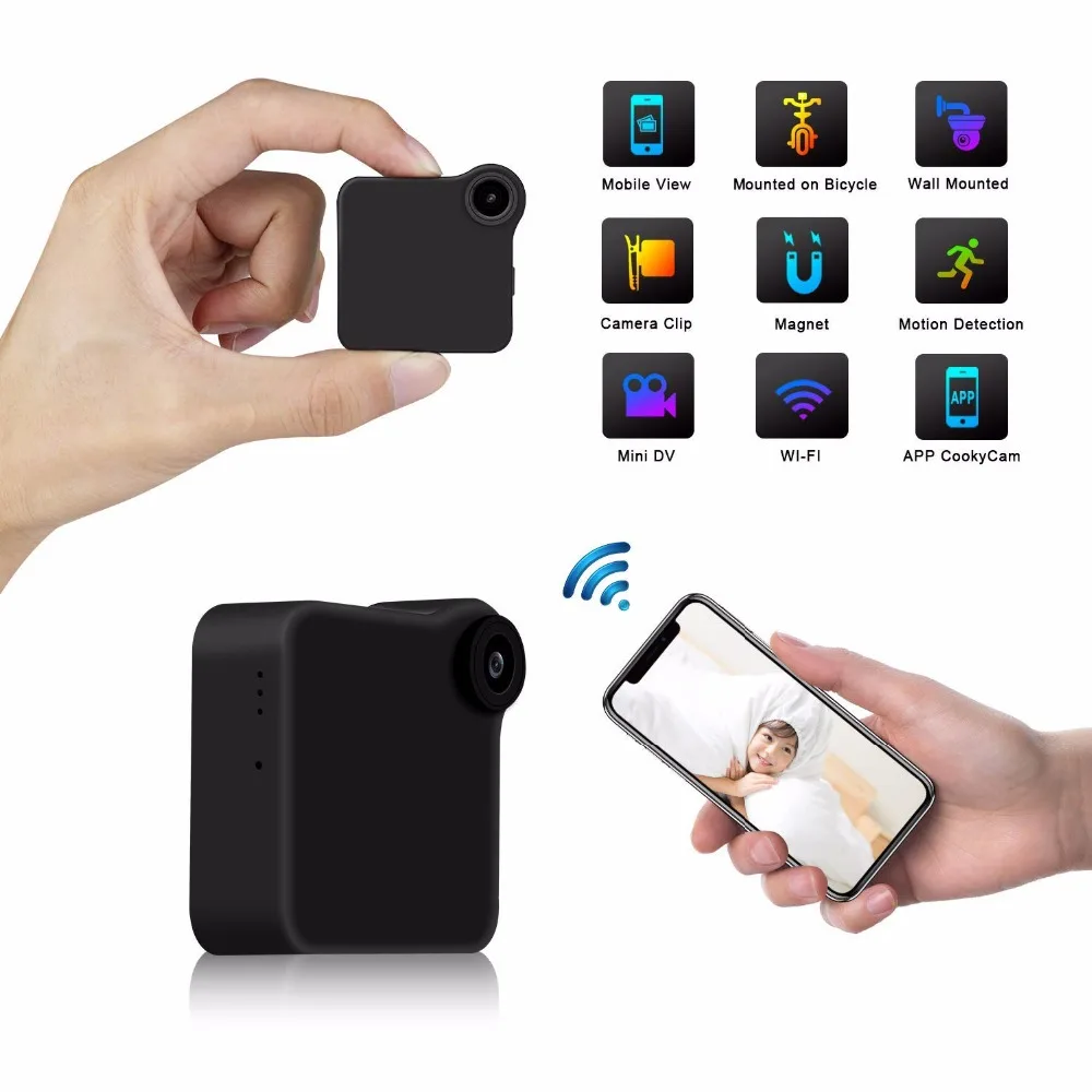 C1 мини камера HD 720P IP WIFI P2P носимая датчик движения Велосипедное тело микро DV DVR