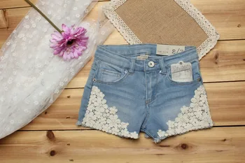 2018 summer baby girl shorts fashion girls lace Floral shorts jeans kids denim shorts Panties 2-12 Y baby wear 3