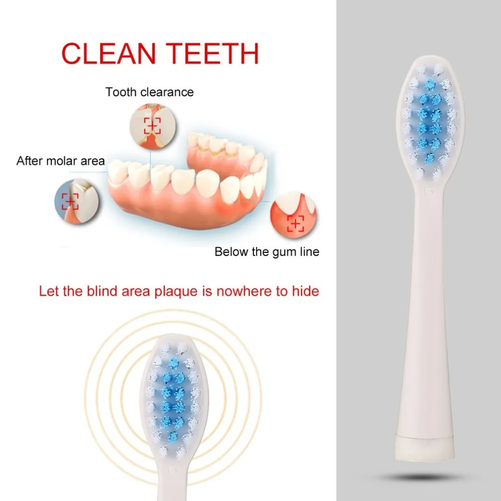 2 шт портативная электрическая сменная щетка для Seago SG-881 электрическая зубная щетка мягкая нейлоновая щетина Dupont